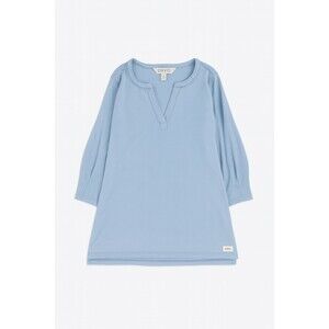 Orvis T-Shirt Top Blouse Women's Large Light Blue V-Neck 3/4 Sleeve Pima Cotton